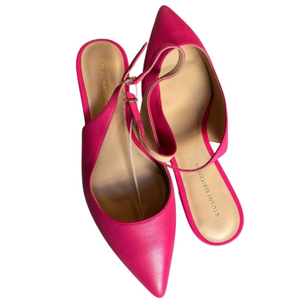 NEW Stuart Weitzman Mara Slingback Flats Pink Leather | Minimalist | MSRP$395 - Picture 4 of 8
